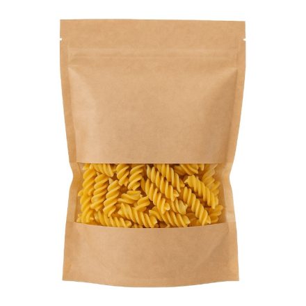 Doypack papierowy ECO KRAFT z małym oknem na suwak 500 ml, 100 szt.