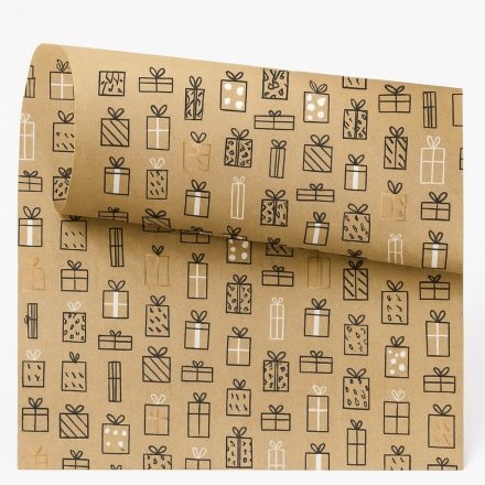Papier Ozdobny Kraft 0,69x25m Do Pakowania Prezentów Świątecznych