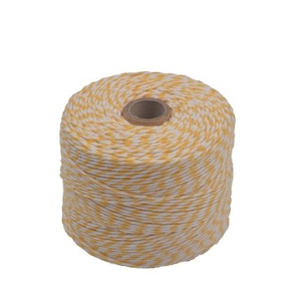 Sznurek bawełniany biało-żółty 2 mm 500 g 290 m do makramy