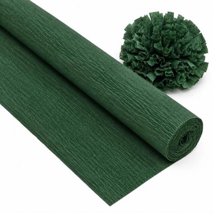 Krepina Włoska 180g Zielona Ciemna 50cm/250cm Gruba Bibuła Ozdobna