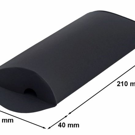 Pudełko ozdobne poduszka tekturowe prezentowe 210x135x40 czarne M