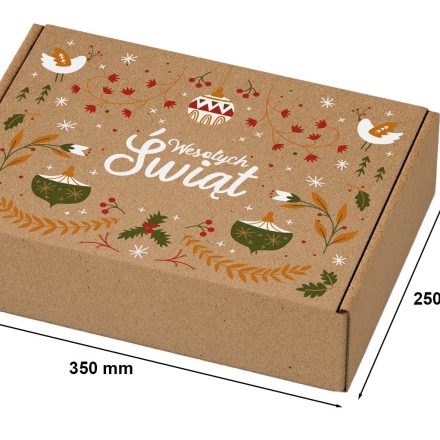 Karton świąteczny pudełko prezentowe 350x250x150mm Wesołych Świąt