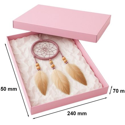 Pudełko laminowane fasonowe ozdobne na prezent 350x240x70 mm różowe