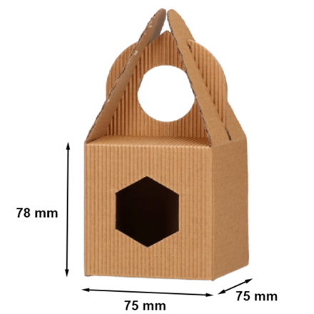 Karton fasonowy karbowany na słoik miodu 220g z okienkiem 75x75x78mm