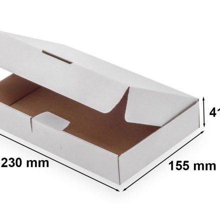 Karton wykrojnikowy pudełko 230x155x41mm F426 białe A5 InPost XS