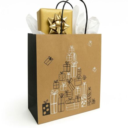 Torba prezentowa świąteczna papierowa kraft 180x80x220 mm prezenty