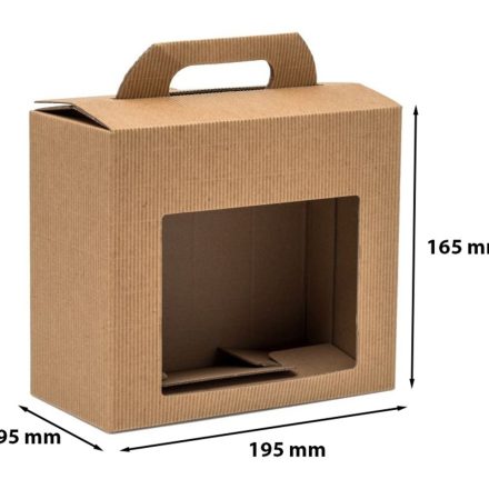 Pudełko karbowane karton na 2 słoiki z okienkiem miód 0,9 195x95x165mm