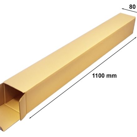 Karton tubowy wykrojnikowy B0 1100x80x80 mm, tuba kartonowa brązowa