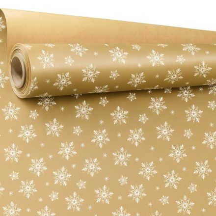 Papier ozdobny kraft białe gwiazdki 0,69 x 50 m do pakowania prezentów
