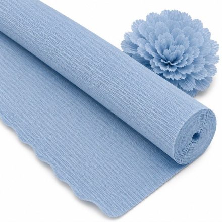 Krepina Włoska 180g Niebieska Jasna 50cm/250cm Gruba Bibuła Ozdobna