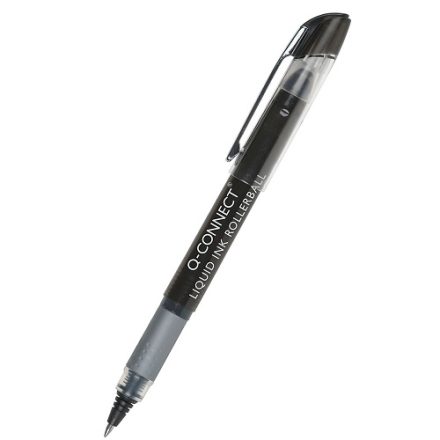 Cienkopis kulkowy Q-Connect 0,5 mm czarny z szybkoschnącym tuszem