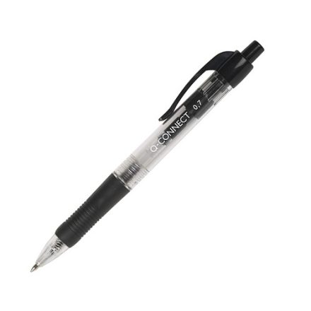 Długopis automatyczny Q-Connect 0,7 mm czarny olejowy z klipsem 10