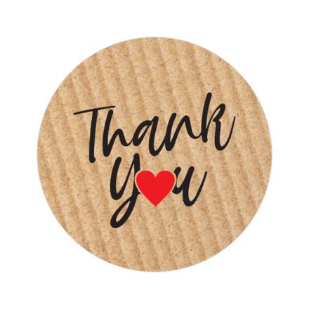 Naklejki etykiety okrągłe Kraft 25 mm Thank You 4 na rolce 200 szt