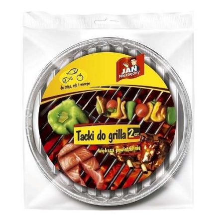 Tacki aluminiowe do grilla okrągłe wielorazowe Jan Niezbędny 2 szt.