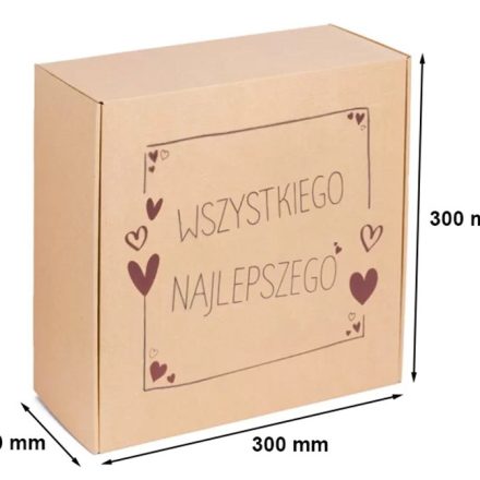 Karton wykrojnikowy ŻYCZENIA 300x300x110 mm pudełko fasonowe