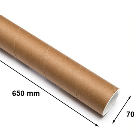 Tuba tekturowa kartonowa A1 70 mm gr. 2 mm dł. 650 mm do plakatów