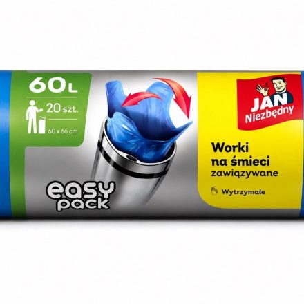 JN Worki Na Śmieci Związywane HD Easy-pack Niebieskie 60l - 20 sztuk