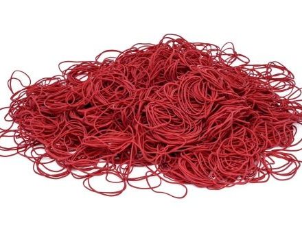 Gumki recepturki kauczukowe czerwone 20 mm 1,5 x 1,2 mm 1 kg