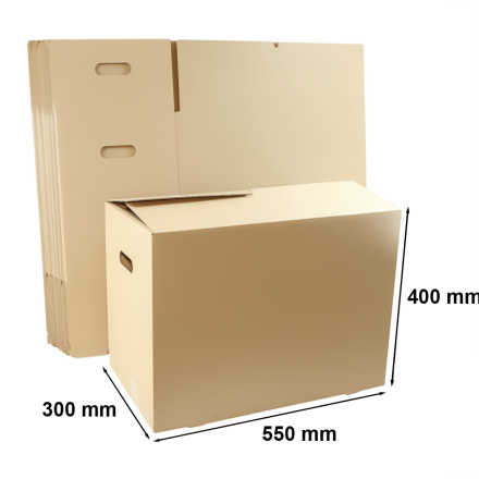Duże mocne kartony przeprowadzkowe z uchwytami 550x300x400 mm 10 szt