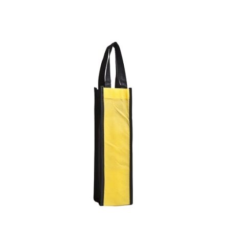 Torba materiałowa PP na butelkę do 1 l 32 x 9 x 9 cm żółto-czarna