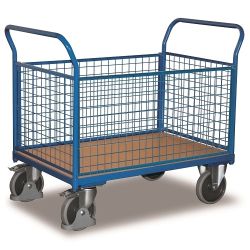 Wózek transportowy magazynowy z 4 burtami SW-500.401 400 kg niebieski
