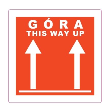 Naklejka etykieta informacyjna Góra This Way Up 100x100 mm 100 szt.