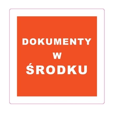 Czerwone etykiety samoprzylepne Dokumenty w środku 100x100 mm 100 szt.
