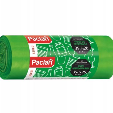 Paclan worki na szkło do segregacji 35 l, 20 szt. zielone LDPE