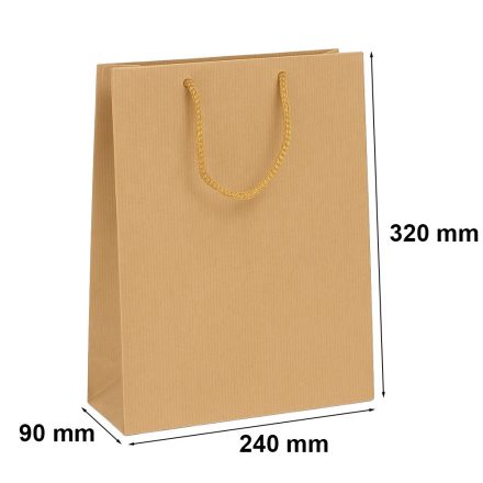 Torby papierowe na prezenty brązowe 240x90x320 z uchwytem sznurkowym