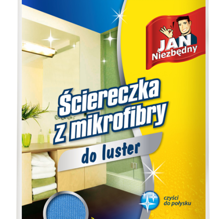 JN ściereczka z mikrofibry do czyszczenia luster niebieska 1 szt.