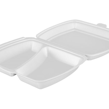 MenuBox pojemnik obiadowy 2-dzielny styropianowy 245x205x65 125 szt.