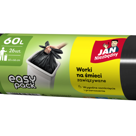 Jan Niezbędny worki na śmieci HD Easy-pack czarne 60 l 26 szt.