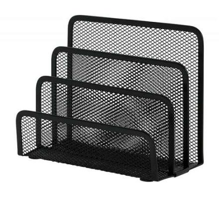 Sorter Q-Connect na dokumenty metalowa siatka 3 przegrody czarny
