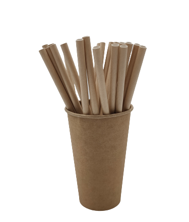 Słomki papierowe brązowe kraft ekologiczne do napojów 8x210 mm 250 szt