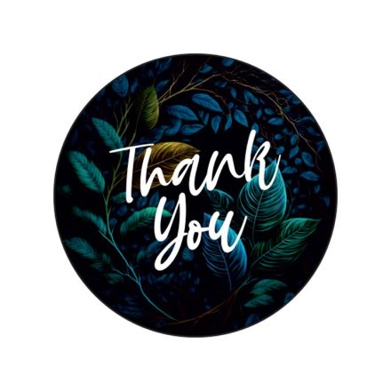 Naklejki okrągłe samoprzylepne Thank You 8 białe fi 30 mm 200 szt