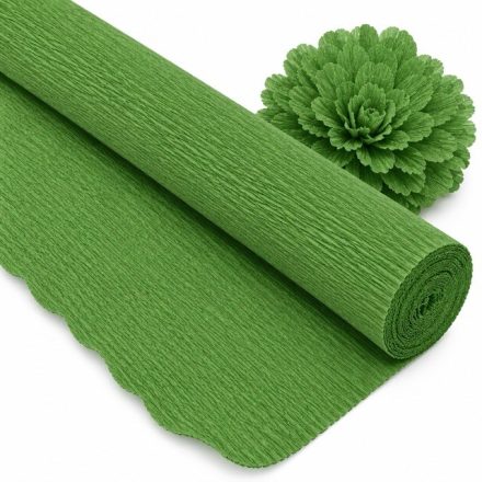 Krepina włoska 180g zielona butelkowa 50x250 cm bibuła florystyczna