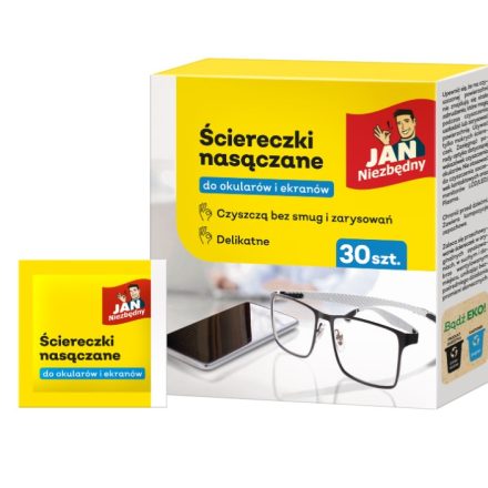 Ściereczki nasączane do okularów 30 sztuk, chusteczki czyszczące