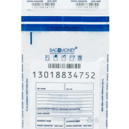 Bezpieczne koperty bankowe B5 Bag4Money bezbarwne 180x245 mm 100 szt