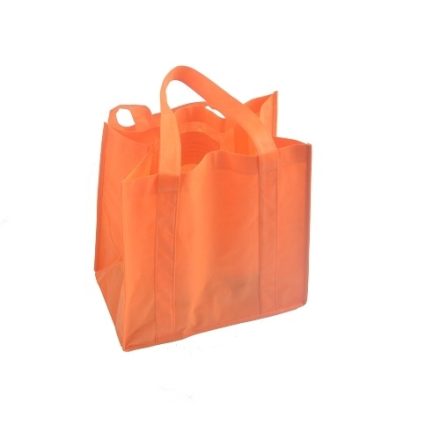 Torba na zakupy z naturalnej włókniny eko pomarańczowa 31x34,5x17,5 cm