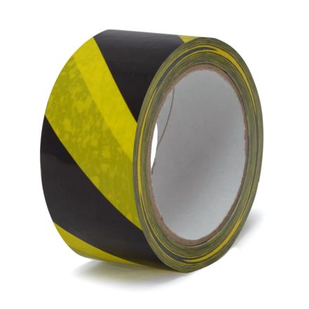 Taśma ostrzegawcza żółto-czarna PVC 50 mm x 33 m samoprzylepna