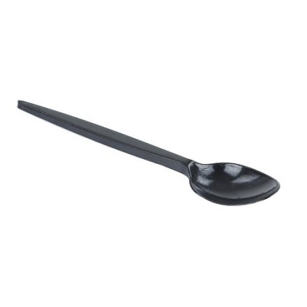 Łyżeczki jednorazowe czarne plastikowe 125 mm 100 szt. do cateringu