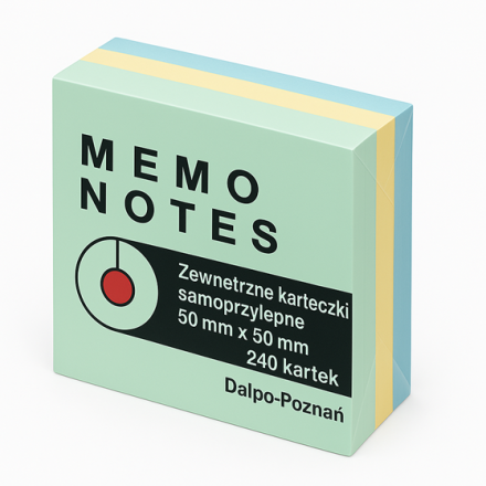 Karteczki samoprzylepne Memo Notes 50x50mm mix pasteli 240 szt.