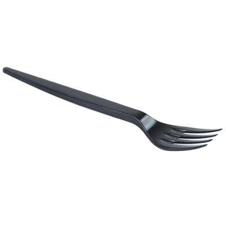 Widelec jednorazowy plastikowy czarny 168 mm 100 szt. cateringowy