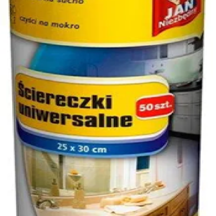 JN Ściereczki do sprzątania na rolce białe 50 szt. 25 x 30 cm