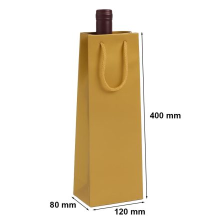 Torba laminowana na wino papierowa prezentowa złota 120x80x400 mm
