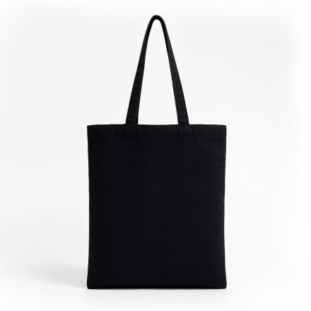 Torba bawełniana wielorazowa czarna 38x42 cm, uchwyt 70 cm