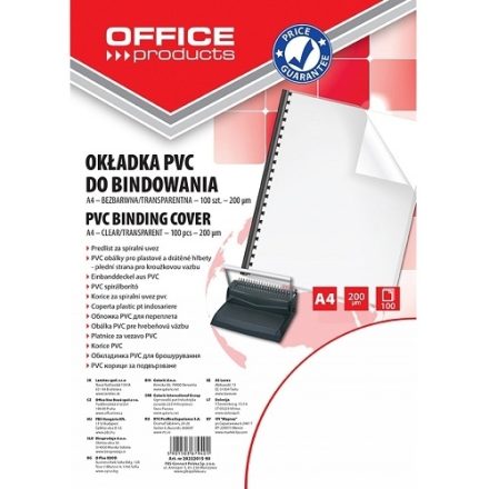 Okładki do bindowania A4 przezroczyste z folii PVC 200um 100 szt.