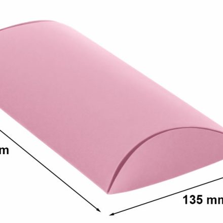Pudełko ozdobne poduszka M różowe pudrowe kartonowe 210x135x40 mm