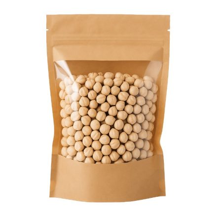 Doypack papier PE 250 ml brązowa torebka stojąca z dużym oknem 100 szt