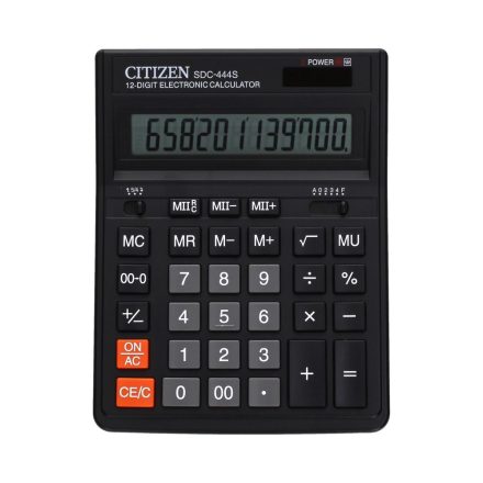 Kalkulator biurowy Citizen SDC444S, 12 cyfr, LCD, czarny